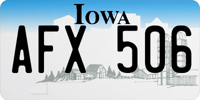 IA license plate AFX506