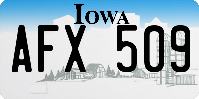 IA license plate AFX509