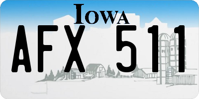IA license plate AFX511