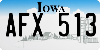 IA license plate AFX513