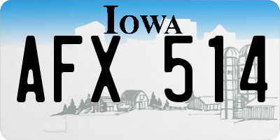 IA license plate AFX514
