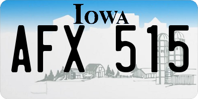 IA license plate AFX515