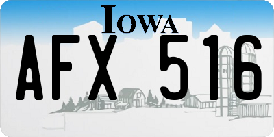 IA license plate AFX516