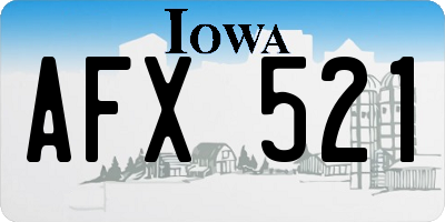 IA license plate AFX521