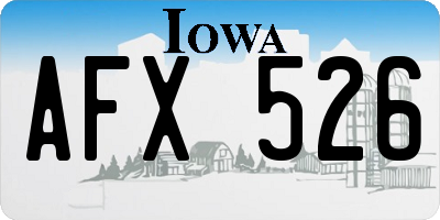 IA license plate AFX526