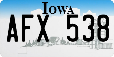 IA license plate AFX538