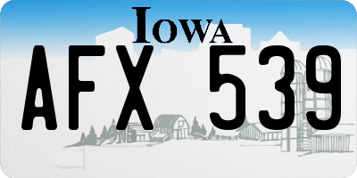 IA license plate AFX539