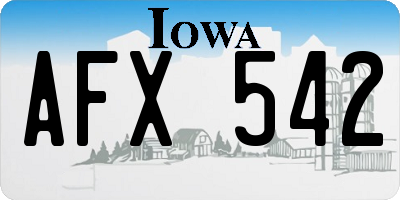 IA license plate AFX542