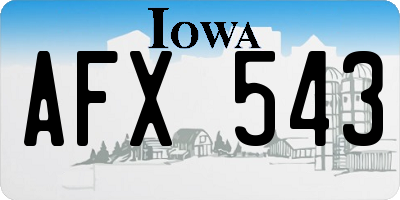 IA license plate AFX543