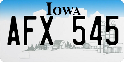 IA license plate AFX545