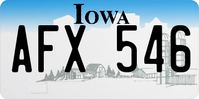 IA license plate AFX546
