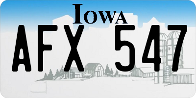 IA license plate AFX547