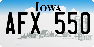 IA license plate AFX550