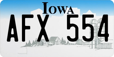IA license plate AFX554