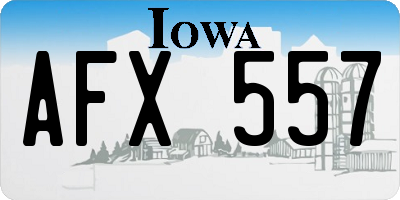 IA license plate AFX557