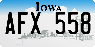 IA license plate AFX558