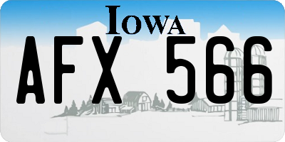 IA license plate AFX566