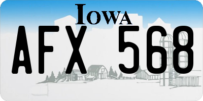 IA license plate AFX568