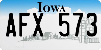 IA license plate AFX573