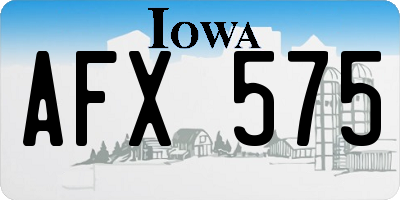 IA license plate AFX575