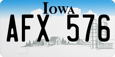 IA license plate AFX576