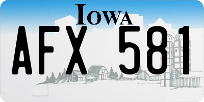 IA license plate AFX581