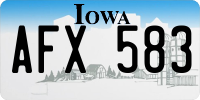 IA license plate AFX583