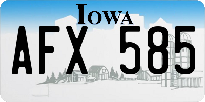 IA license plate AFX585