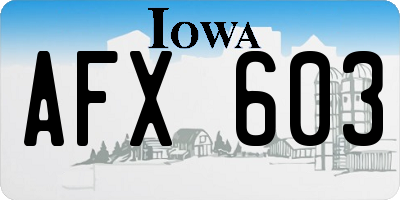 IA license plate AFX603