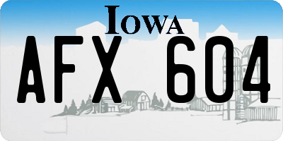 IA license plate AFX604