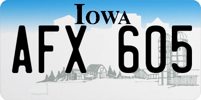IA license plate AFX605