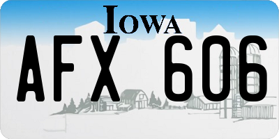 IA license plate AFX606