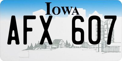 IA license plate AFX607