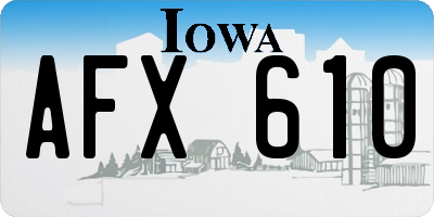 IA license plate AFX610