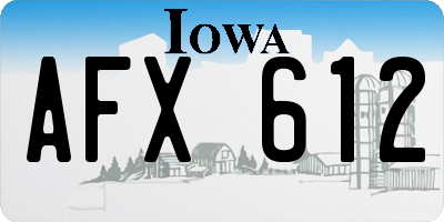 IA license plate AFX612