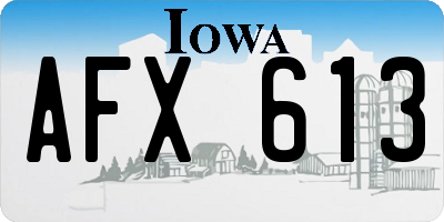 IA license plate AFX613