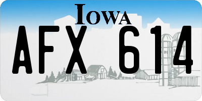 IA license plate AFX614