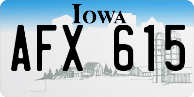 IA license plate AFX615