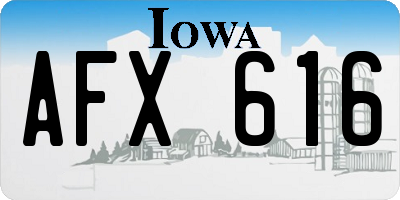 IA license plate AFX616