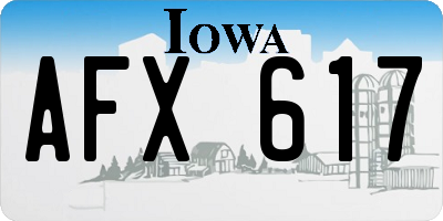 IA license plate AFX617