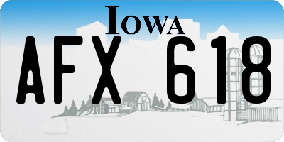 IA license plate AFX618