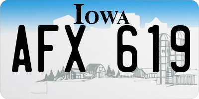 IA license plate AFX619