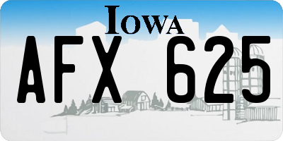 IA license plate AFX625