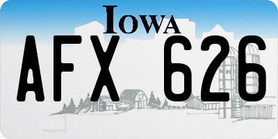 IA license plate AFX626