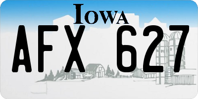 IA license plate AFX627