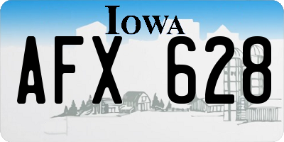 IA license plate AFX628