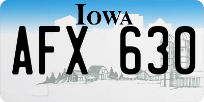 IA license plate AFX630