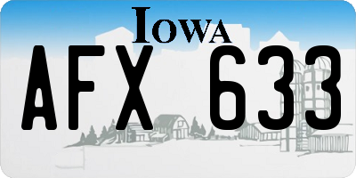 IA license plate AFX633