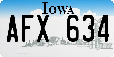 IA license plate AFX634