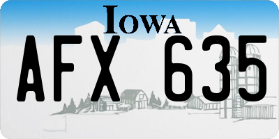 IA license plate AFX635